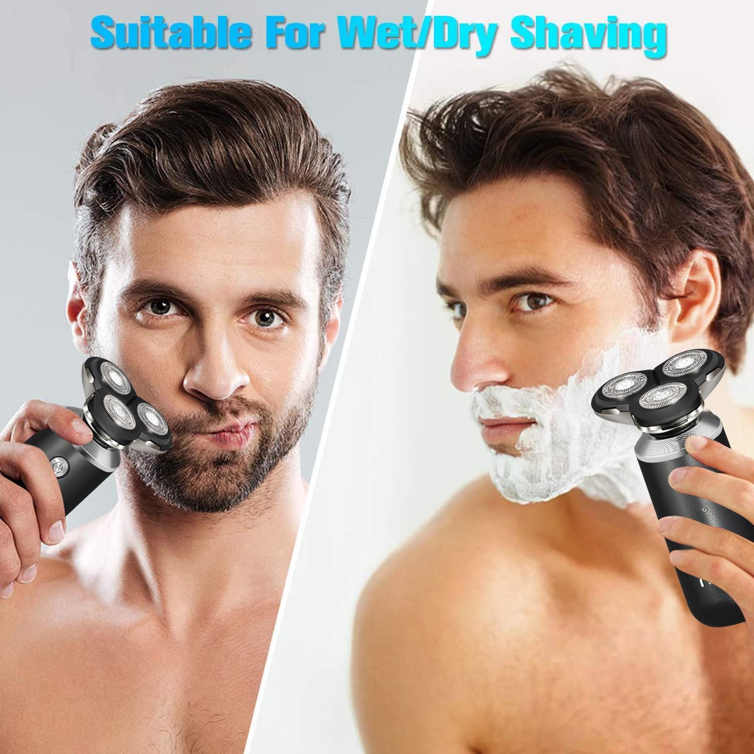 NOYMI Noymi Electric Shaver for Men, Rotary Razor with 3D Floating Head, Rechargeable USB Wet & Dry Shaver for Close, Comfortable Shaving Waterproof, Cordless, Easy Clean Beard Trimmer