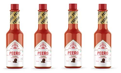 Peero PEERO Ultra Hot Cherry Pepper Sauce Infused with Sichuan Pepper, Made With 100% Organic Dalle Khursani Chilli Pepper from Sikkim, Pack of 4 x 60 gm each (240g)