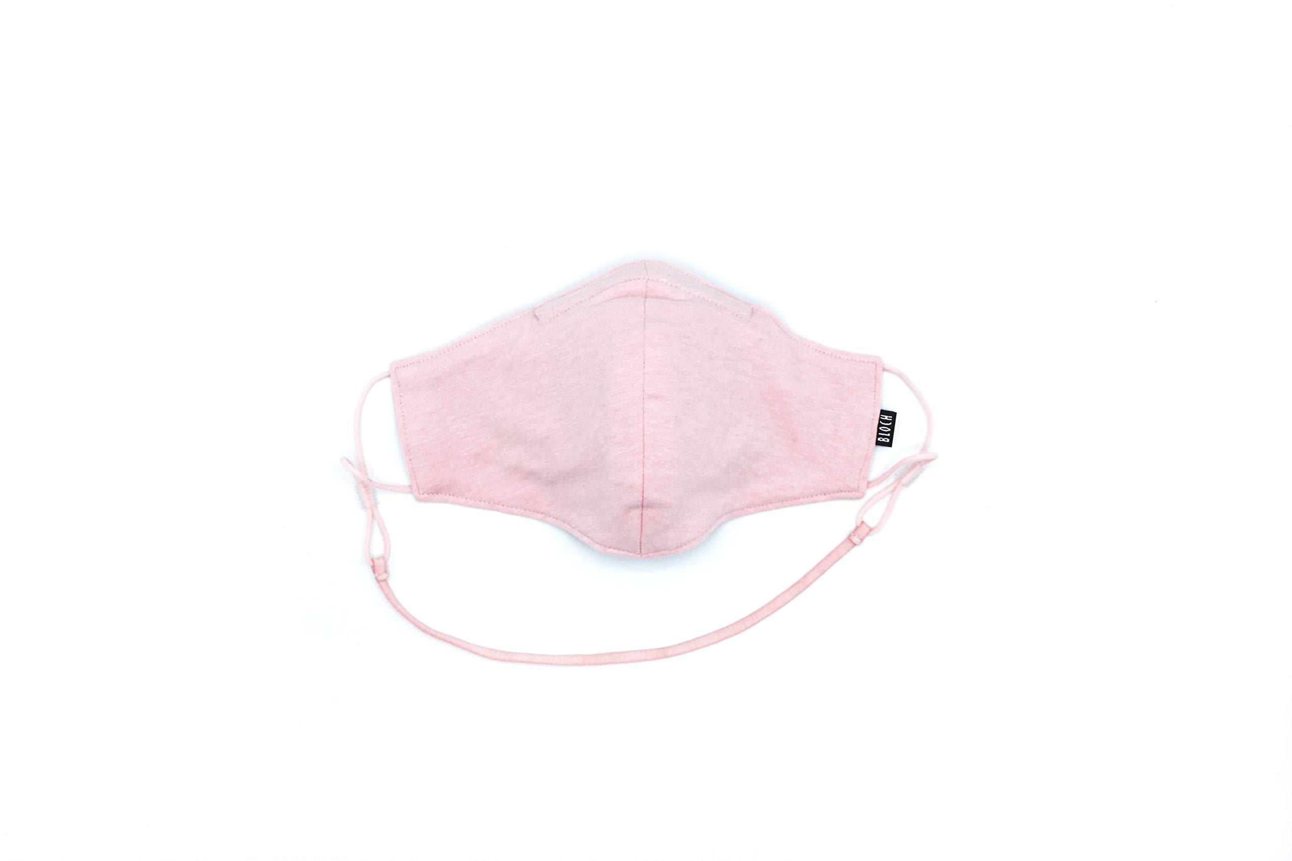 BLOCH Bloch unisex-adult Adult Soft Stretch Reusable Face Mask With Lanyard and Moldable Nose Pad (Pack of 3), Light Pink, 3 Count (Pack of 1)