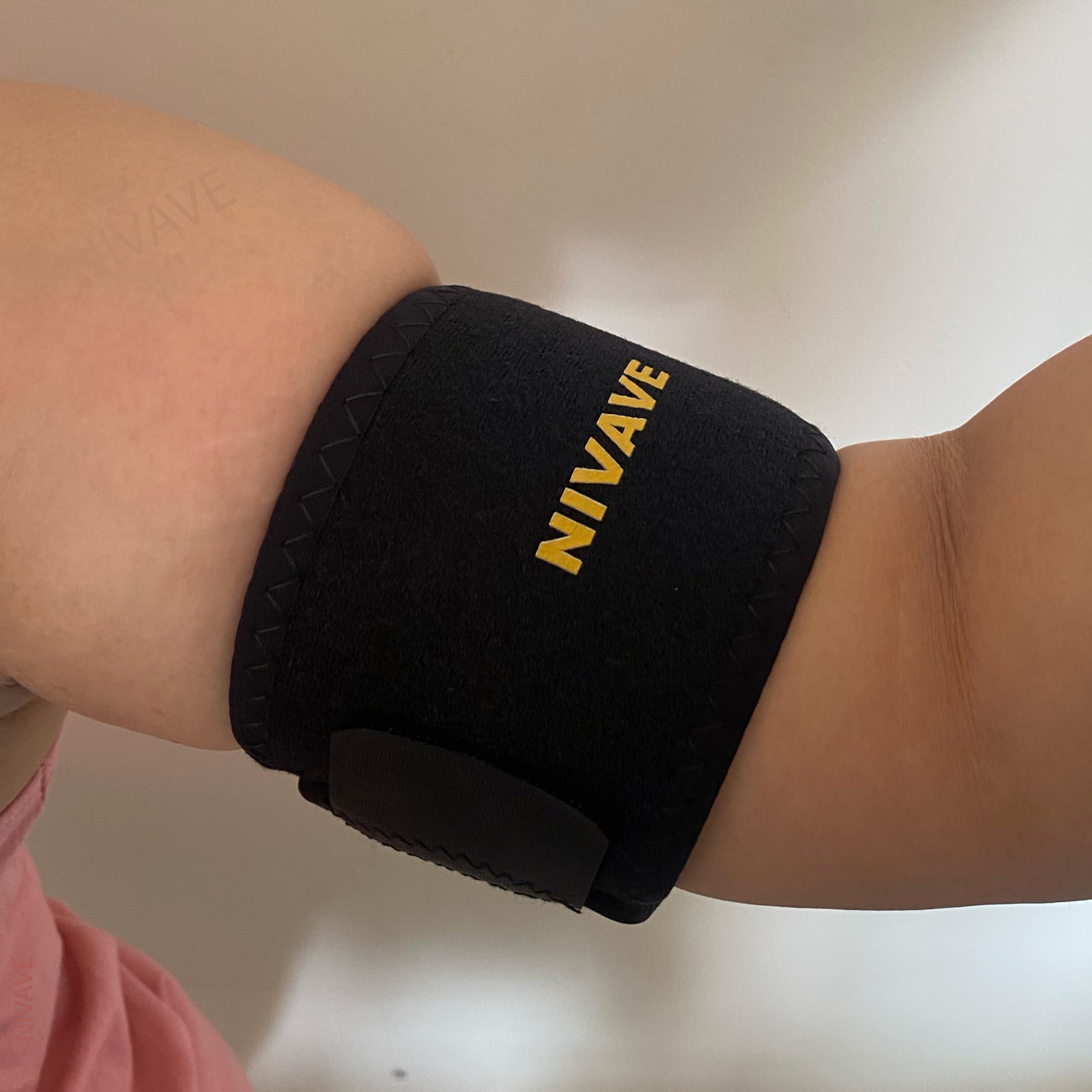 Nivave NIVAVE CORSICA Bicep Tendonitis Brace Compression Sleeve Support, Upper Arm Brace Bicep Support Bands for Pain Relief, Muscle Strains and Inflammation, Tricep/Bicep Wrap for Men and Women (1, Black, M Width-3\")