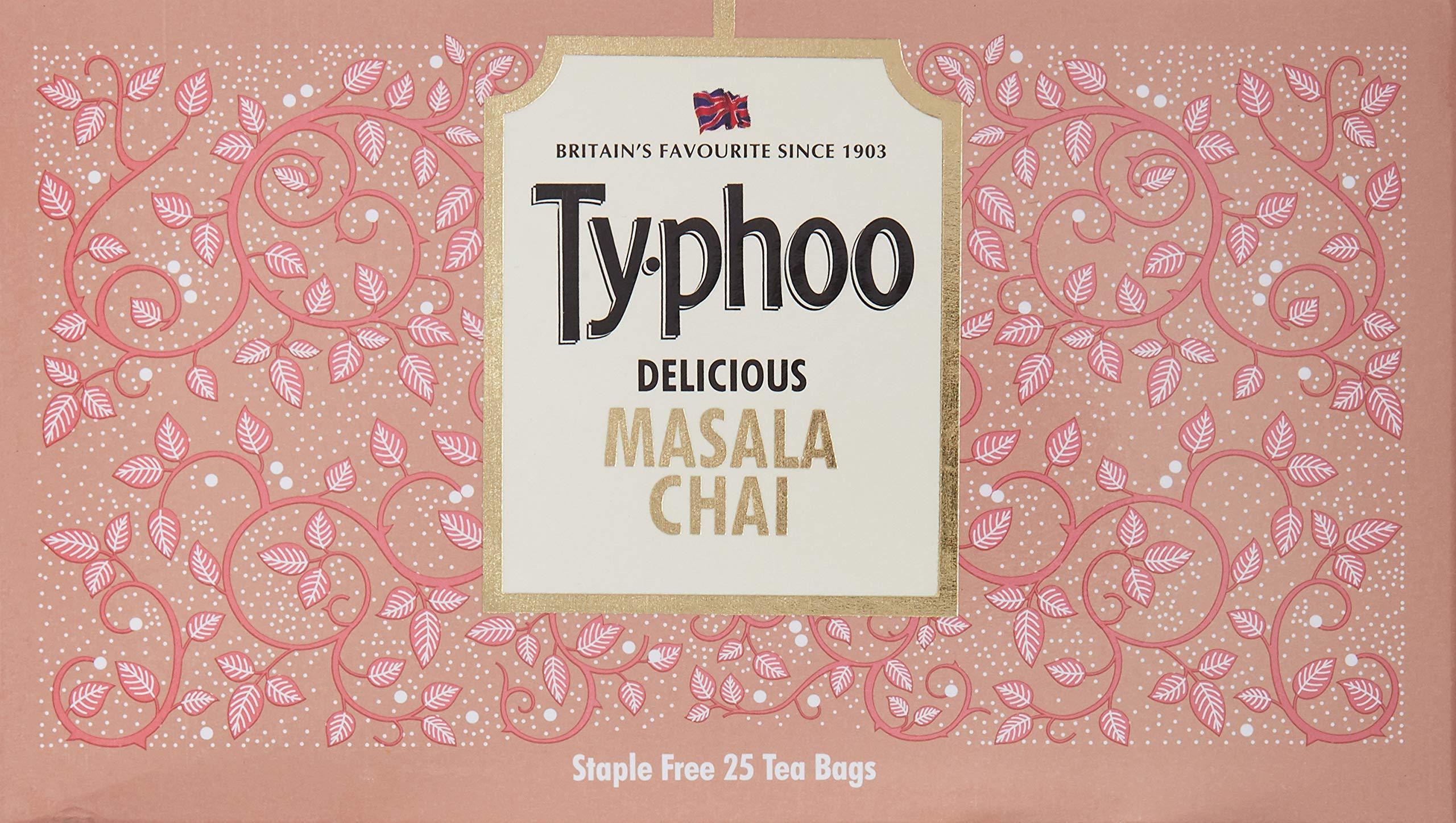 Ty-phoo Typhoo Delicious Masala Tea Bags Enriched with Cardamom, Nutmeg, Clove & Cinnamon, 25 Tea Bags & Typhoo Classic Assam Tea, 100 Tea Bags