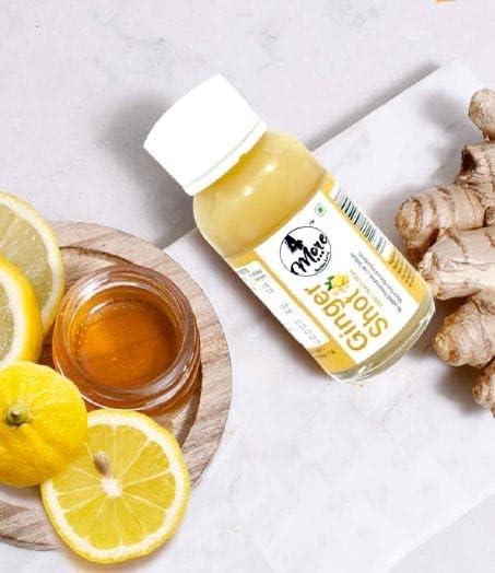 4more 4MORE 100% Natural Cold Pressed Ginger Shot Fortified With Lemon Juice & Honey | 240mL (Pack of 6x40 mL) | No Added Preservatives & Refined Sugar | Natural Ingredients Helps Improve Immunity & Digestion