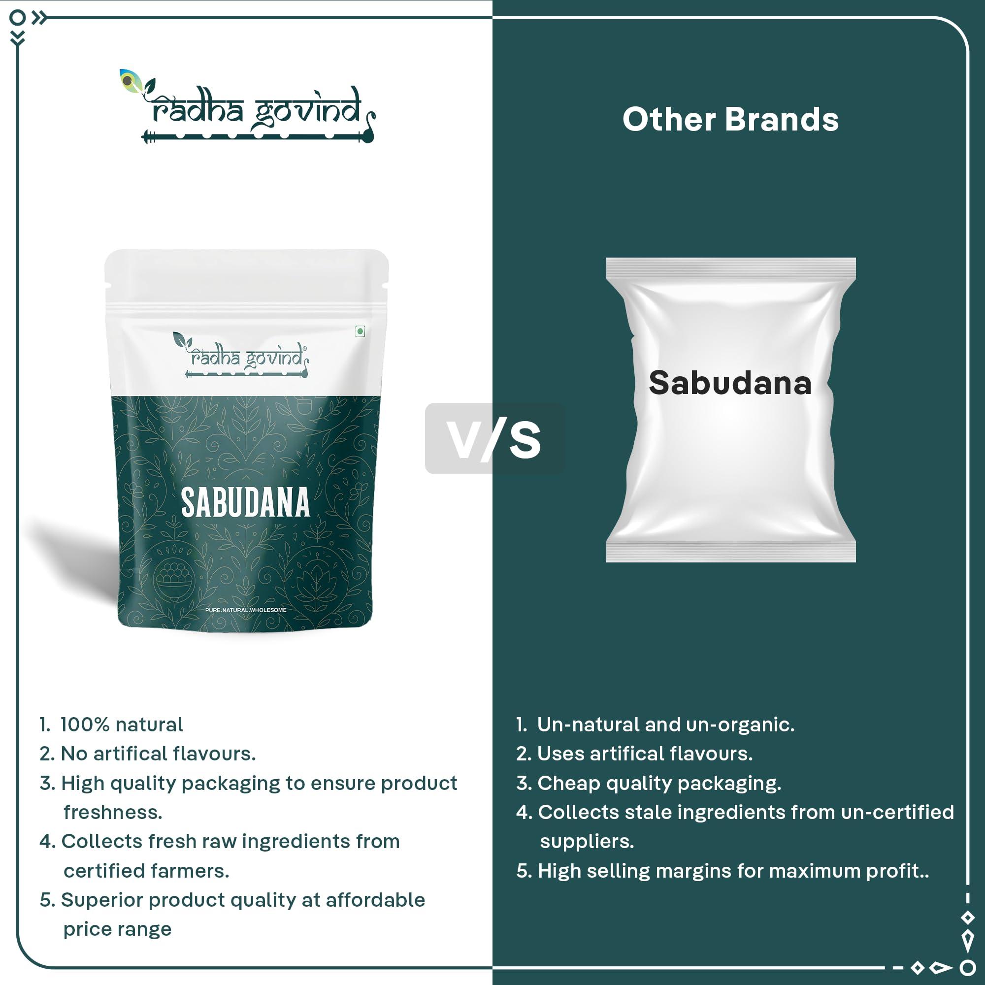 RADHA GOVIND Radha Govind Organic Sabudana | Sago | Tapioca 500 Gram