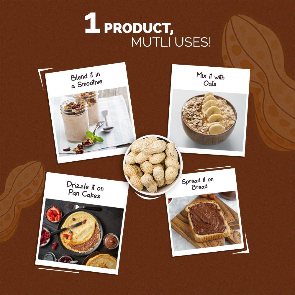 Beanut Beanut Chocolate Peanut Butter Creamy - 340gm | Classic Peanut Butter with Rich Fiber | Non-GMO, Gluten Free, Vegan & Cholesterol Free