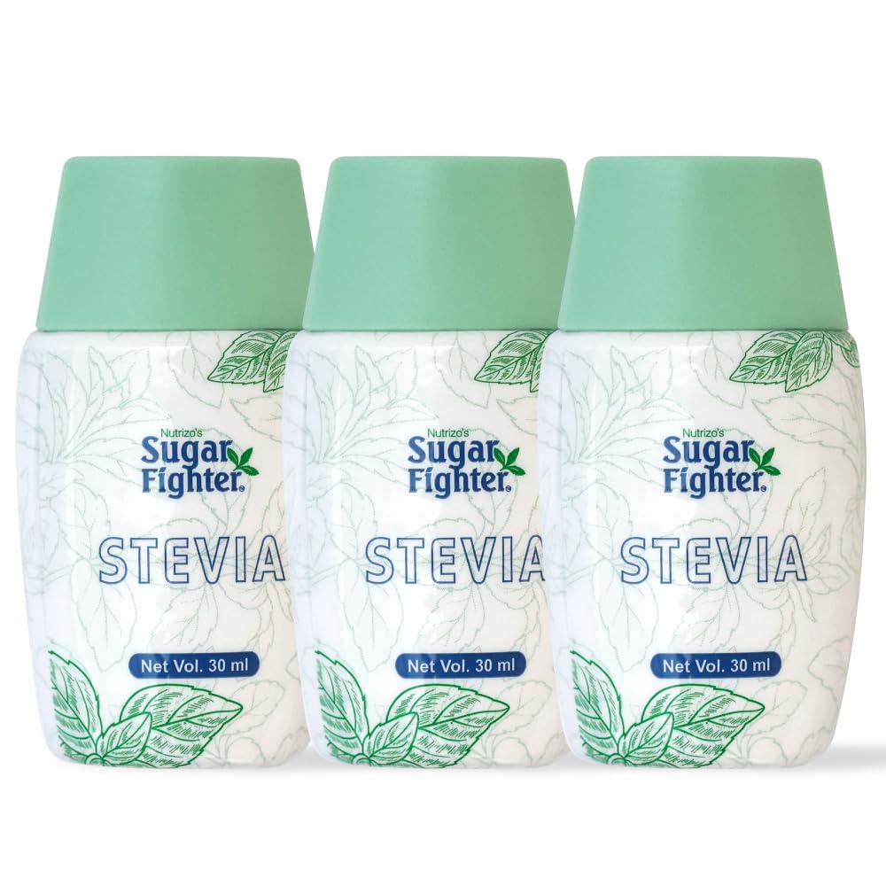 Sugar Fighter Sugar Fighter Stevia Liquid - Zero Calories & Fat Free Sweetener - Natural Stevia - Sugar-Free Combo - 30 ML (Pack of 3)