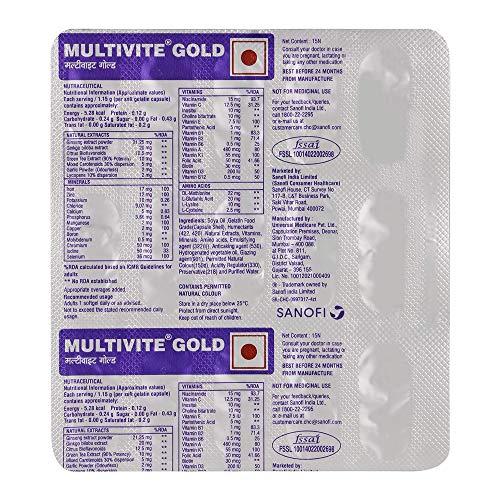 Multivite Gold Multivite Gold Capsules - 15 Capsules (Pack of 3)