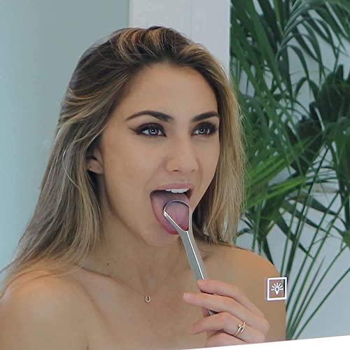 GuruNanda Guru Nanda Stainless Steel Tongue Scraper (Pack of 2), Fights Bad Breath, Medical Grade 100% Stainless Steel, Great for Oral Hygiene, Tongue Cleaner for Adults and Kids