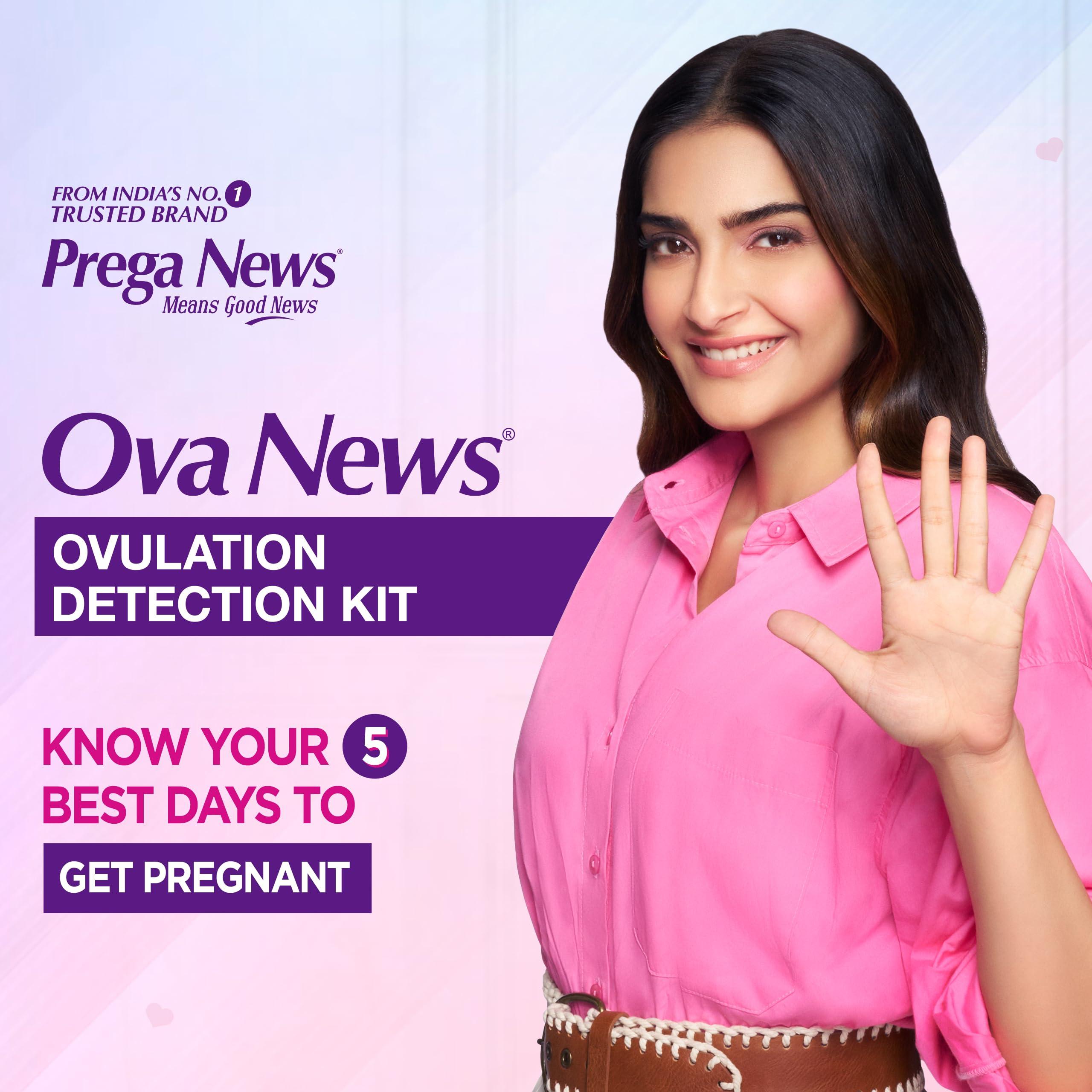 Ova News Ova News - Ovulation Detection Kit from Prega News | Identifies 5 Most Fertile Days to Conceive in 5 Mins (Pack of 5)