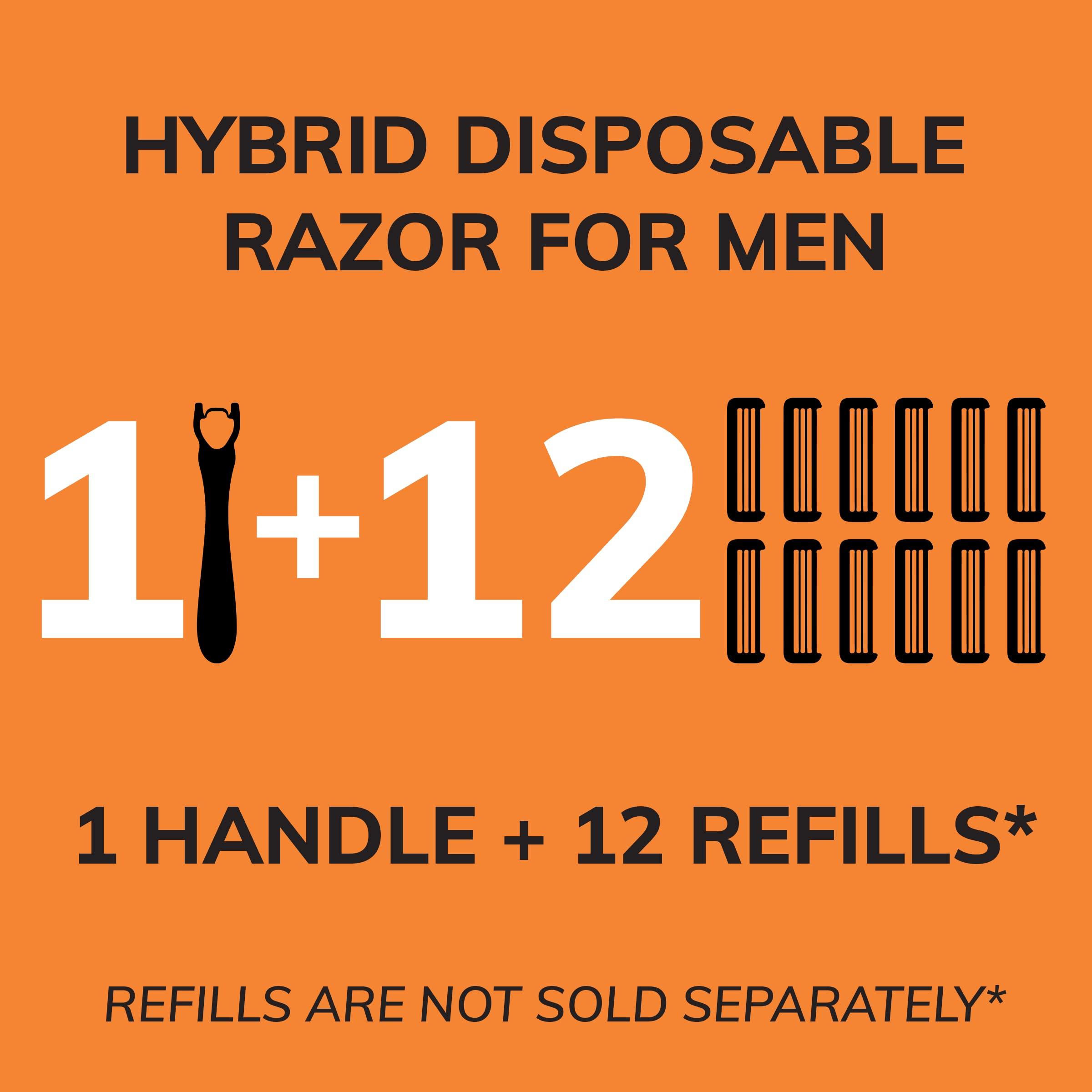 BIC BIC Hybrid 3 Comfort Disposable Razor, Men, 12-Count