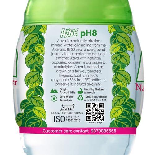 AAVA Aava Naturally Alkaline Mineral Water 1 LTR Cup-Cap | Pack of 12 (Origin Aravalli Hills , 100% Alkaline pH 8.0+ , Benefits of Calcium & Magnesium)