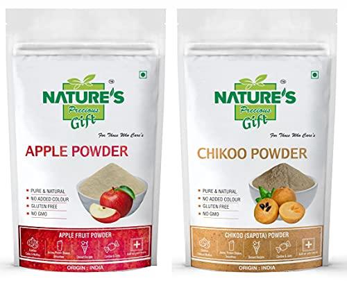 NATURE'S GIFT - FOR THOSE WHO CARE'S NATURE\'S GIFT - FOR THOSE WHO CARE\'S Apple powder & Chikoo Fruit Powder - 100 GM Each (Super Saver Combo Pack)