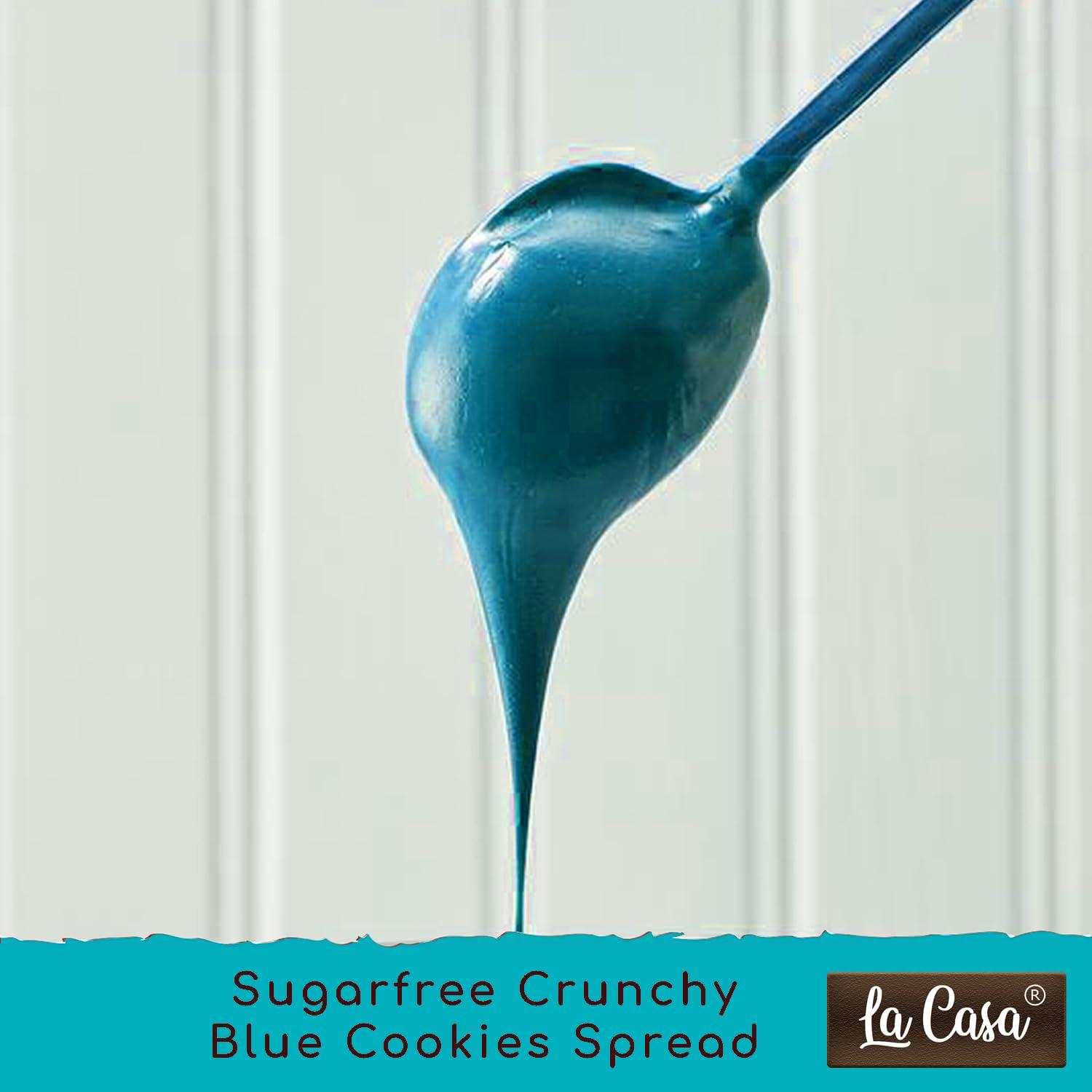 La Casa La Casa Sugar-Free Blue Crunchy Cookies Spread | Stevia Based | Product of India | 350g |