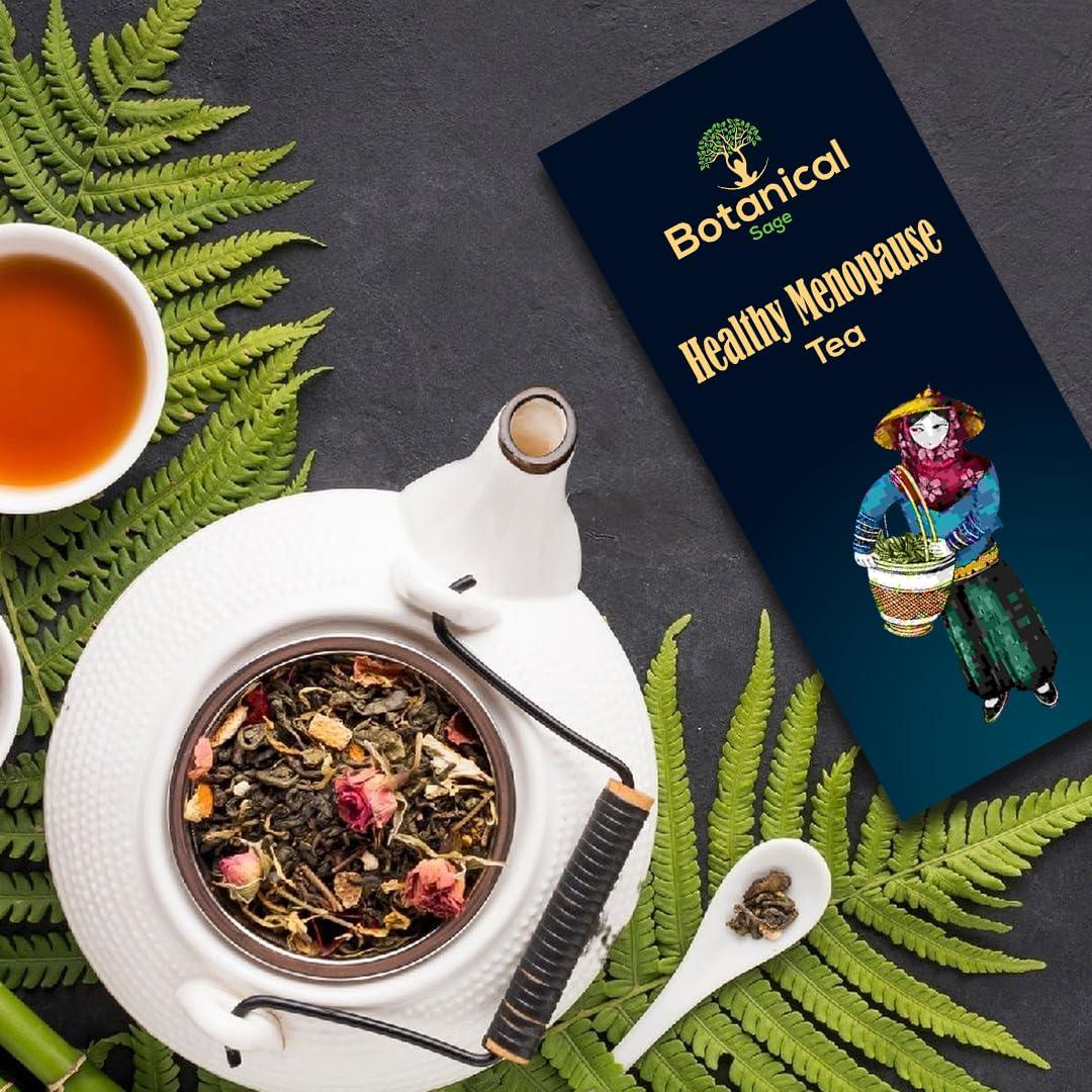Botanical Sage Botanical Sage- Healthy Menopause Tea 30 Pyramid Teabags | 30 Days Pack | With Goodness of Sage, Raspberry, Red Clover, Shatavari etc | Helps with hot flushes & Mood swings | Selected