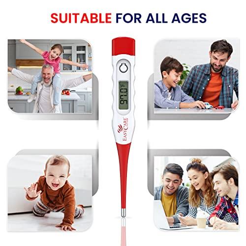 EASYCARE EASYCARE (EC5130) Waterproof Flexible Tip Digital Thermometer with Storage Case - Fever Alarm, Accurate & Reliable Temperature Measurement - Convenient and User-Friendly