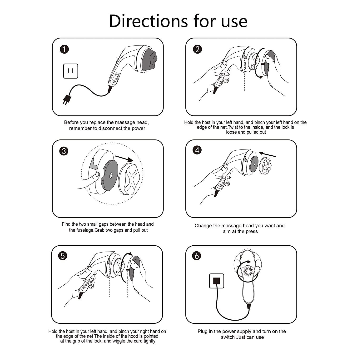 AGARO AGARO REGAL Electric Handheld Full Body Massager with 8 Massage Heads and Variable Speed Settings for Pain Relief and Relaxation, Back, Leg & Foot.