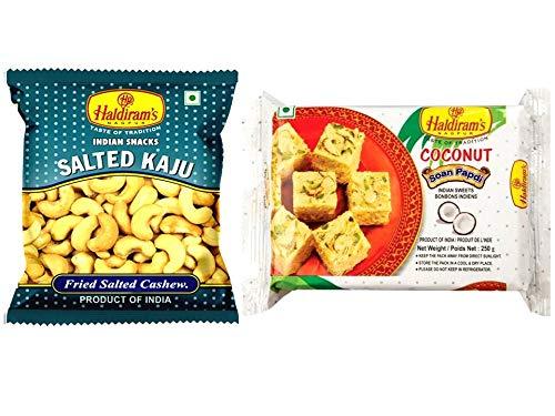 Haldiram's Nagpur Haldiram's Nagpur Coconut Soan Papdi (Pack of 2 X 250 g) and Salted Kaju (Pack of 10 X 35 g)