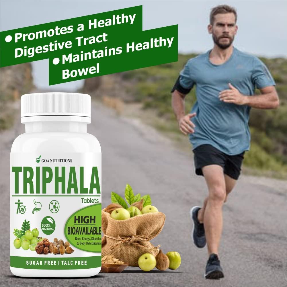 GOA NUTRITIONS GOA NUTRITIONS Triphala Powder Tablets With Pipali, Vitamin B12 Supplements Stomach, and Colon Cleanser, Body Detox Gut Health, Constipation Relief, Digestion- 60 (Pack 1)