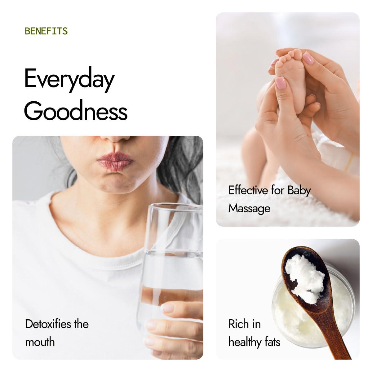 Kapiva Kapiva Virgin Cold-Pressed Coconut Oil | 100% Pure, Organic & Edible | For Cooking, Skin & Hair Health, Oil Pulling (500ml) - Super Saver Pack of 2