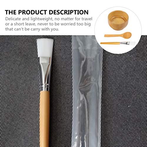 Artibetter ARTIBETTER 3Pcs Facial Mixing Bowl Set Facial Mixing Tool Kit with Bamboo Mixing Bowl Spoon Facial Brush