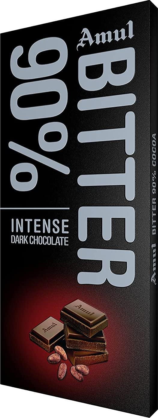 Amul Amul Bitter 90% Chocolate 150gm. (Pack of 2)