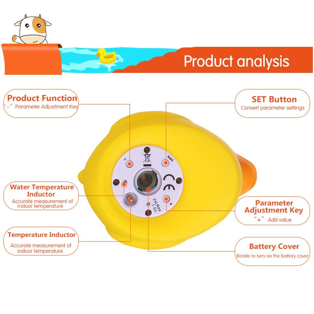 B&H b&h Baby Thermometer, The Infant Baby Bath Floating Toy Safety Temperature Thermometer (Lady Duck)