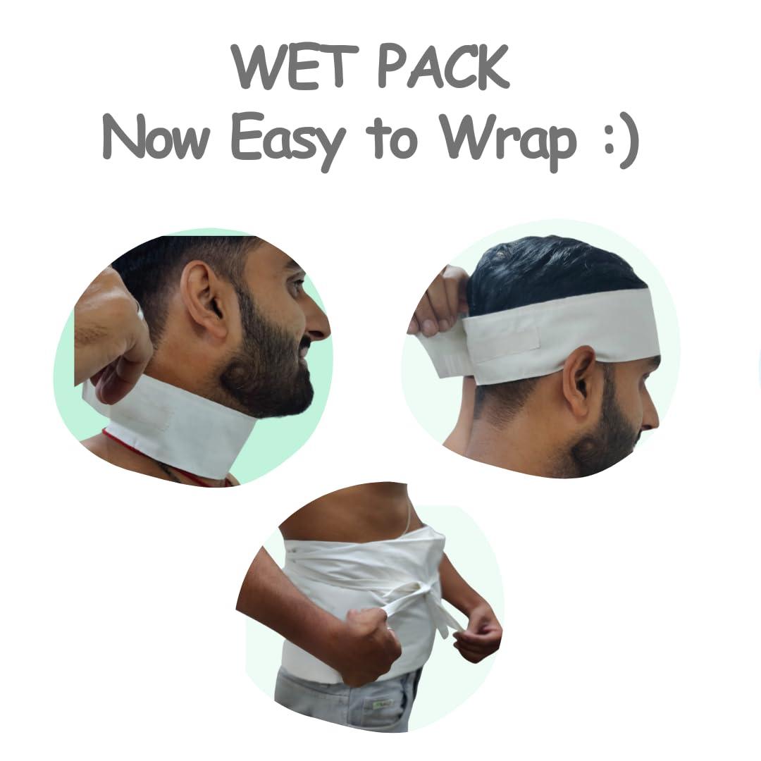 MANUSHYA LIFE MANUSHYA LIFE Combo of Wet Pack cotton patti with Velcro closure and Enema Kit 600 ML for Detox Home Use | Satvic Lifestyle | Body Detox