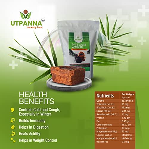 UTPANNA UTPANNA® 100% Natural Date Palm Jaggery(Khejur Patali/Nolen Patali), 450g (1Pkt)