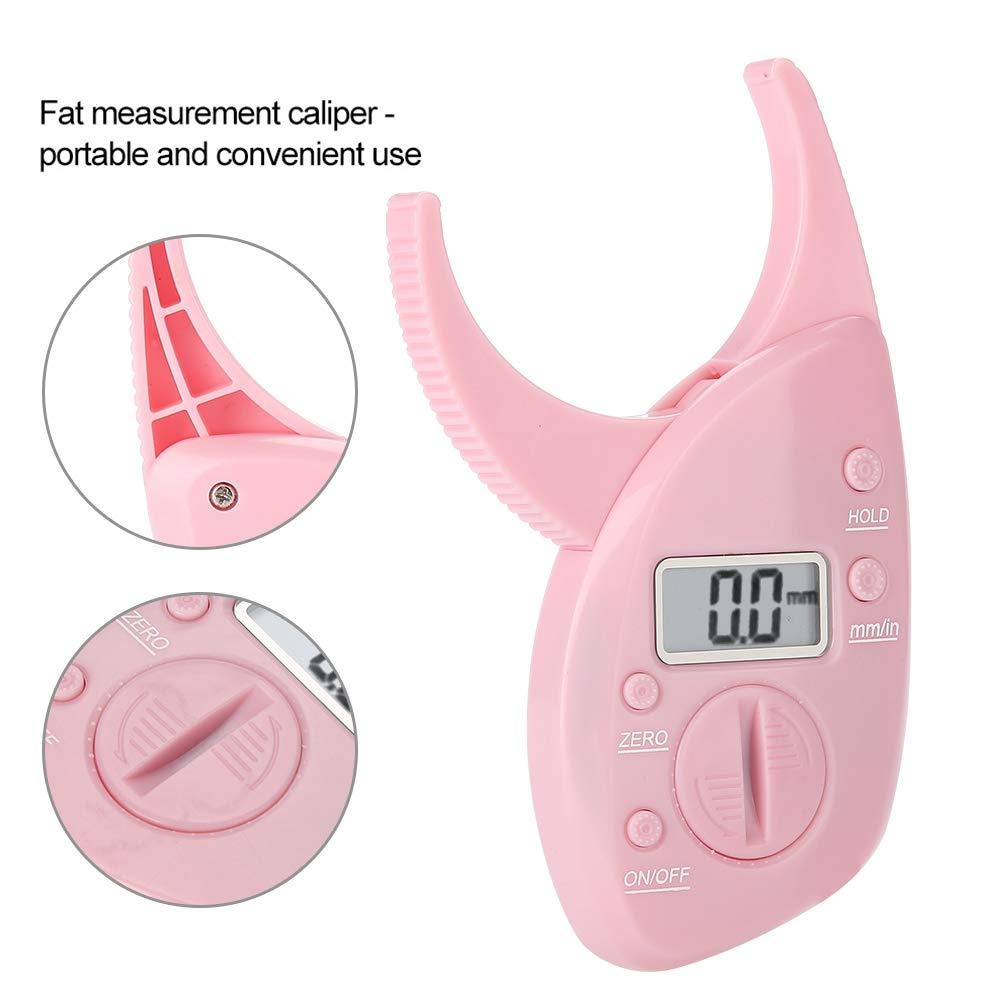 Alomejor Skinfold Calipers, Skinfold Body Fat Caliper, ABS Lightweight Pink for Measuring Fat Abdomen Thigh
