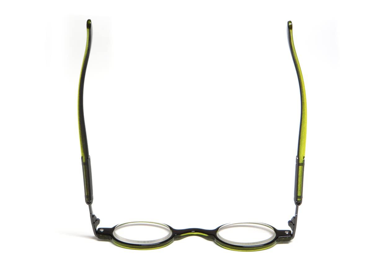 Calabria Calabria R314 Vintage Professor Oval Reading Glasses Incredibly Lightweight, Olive, Medium
