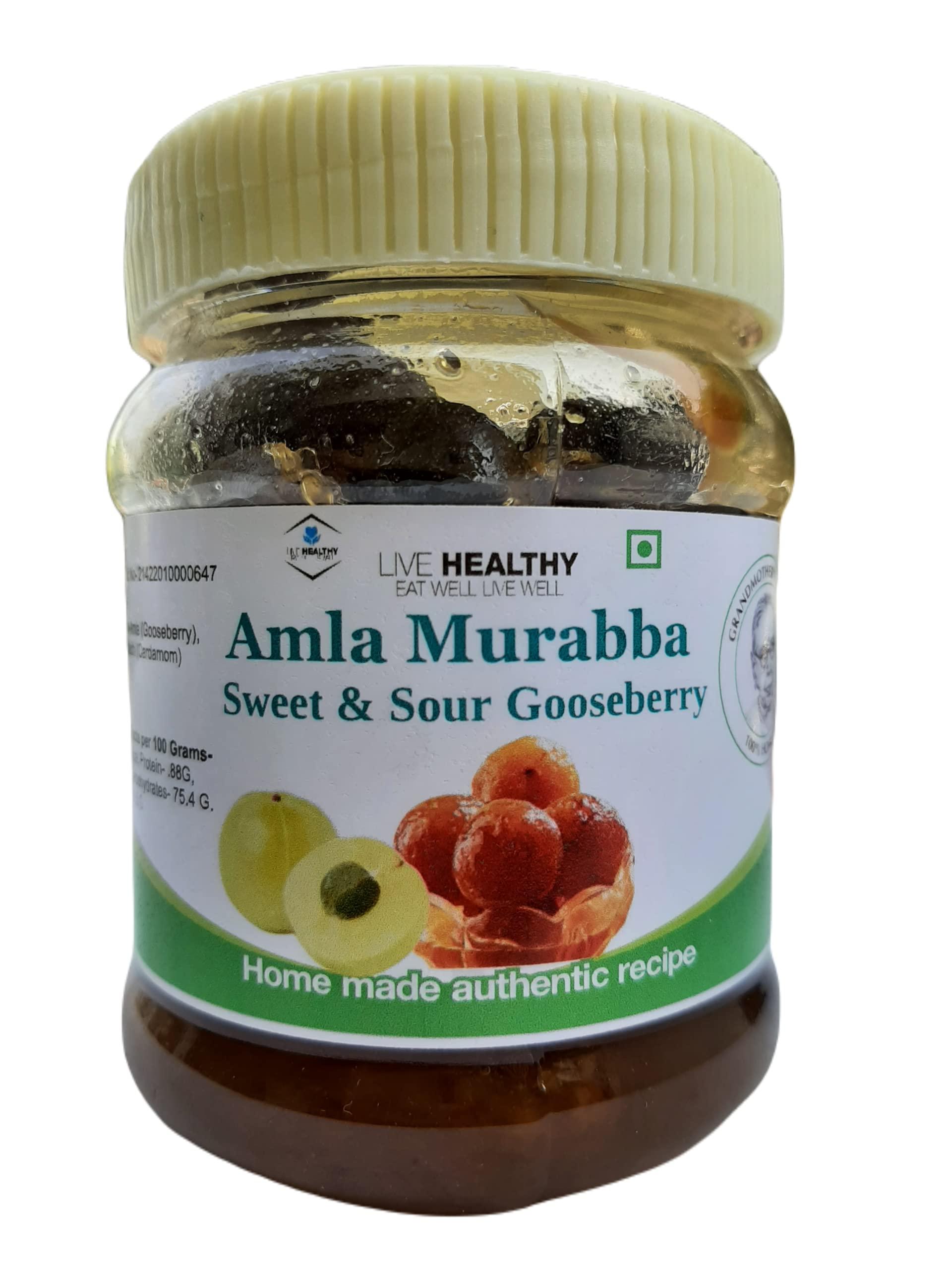 Generic \"Live Healthy\" Homemade Amla Murabba | Pack of 1 (Anwla Sweet & Sour Muraba, 200 Grams)