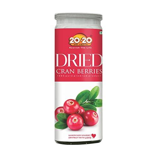 20-20 DRY FRUITS 20-20 Dry Fruits Dried Cranberries - High in antioxidants - Gluten Free & Vegan Dried Berries -200 g