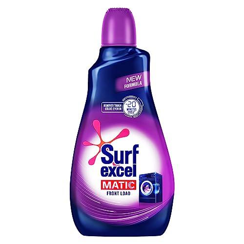 Surf Excel Surf Excel Matic Liquid Front Load Detergent 1 Liter Bottle & Quick Wash Detergent Powder 1 Kg, Washing Powder With Lemon & Bleach To Remove Tough Stains On Clothes - Bucket & Machine Wash