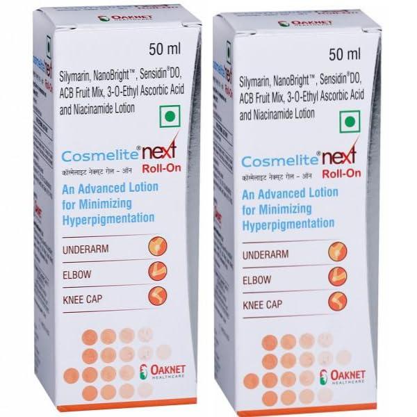 Generic Cosmelite next Roll-on 50 GM Underarm, Elbow, Knee Cap PACK OF 2