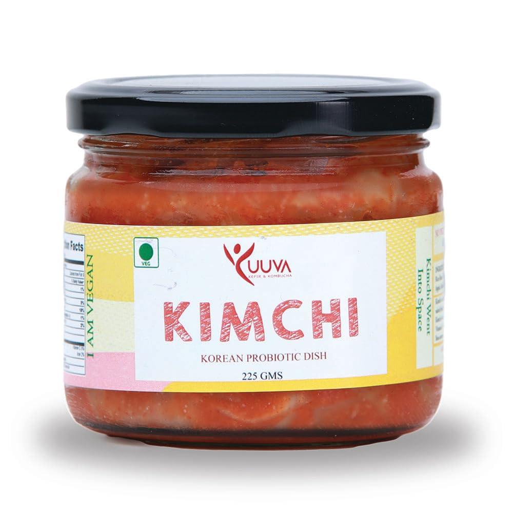 YUUVA YUUVA Kimchi Traditionally & Naturally Fermented 100% Veg No Vinegar,No Colors, No Preservatives 225 gms x 2 pcs(Pack of 2)