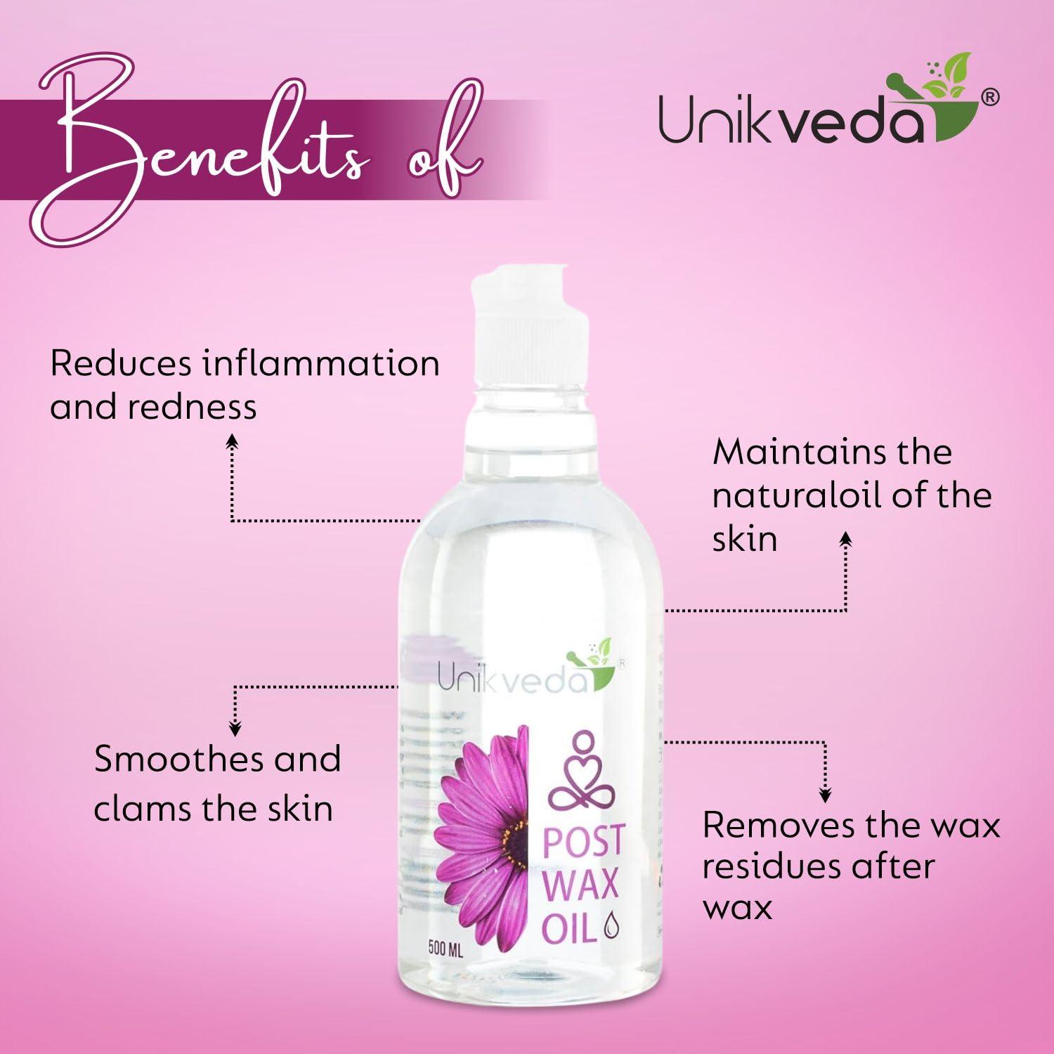 UNIKVEDA UNIKVEDA After Wax Oil For Smooth n Shiny Skin, Guarding Against Rashes n Irritated Skin After Waxing With Sweet Almond Oil, Vitamin E n Tea Tree Oil | Post Wax Oil For Women, 500ML