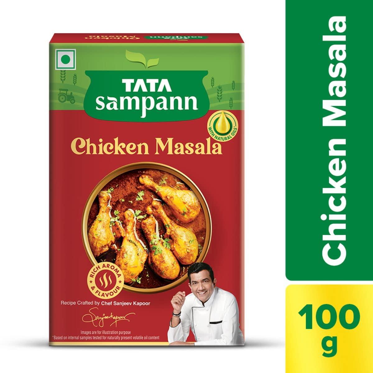 Tata Sampann Tata Sampann Chicken Masala with Natural Oils, Crafted by Chef Sanjeev Kapoor, 100g & Tata Sampann Chaat Masala with Natural Oils, Crafted by Chef Sanjeev Kapoor, 100g