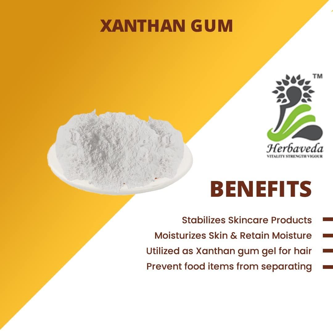 LEANBEING Herbaveda- Xanthan gum Powder 100g |For Baking & Cosmetics Gluten free | Vegan Thickening agent | Keto friendly