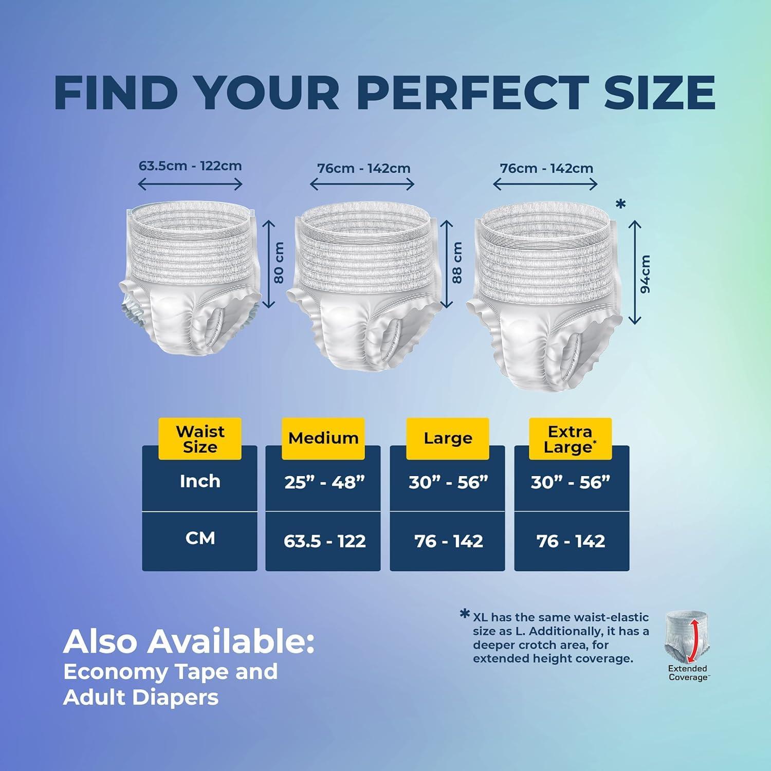 Lifecare Centre Nobel Hygiene B-Fit Diapers Adult Diaper Pull Up Pants Large (10 Pcs/Pack), Size- 32-52 Inches,(Pack of 8)