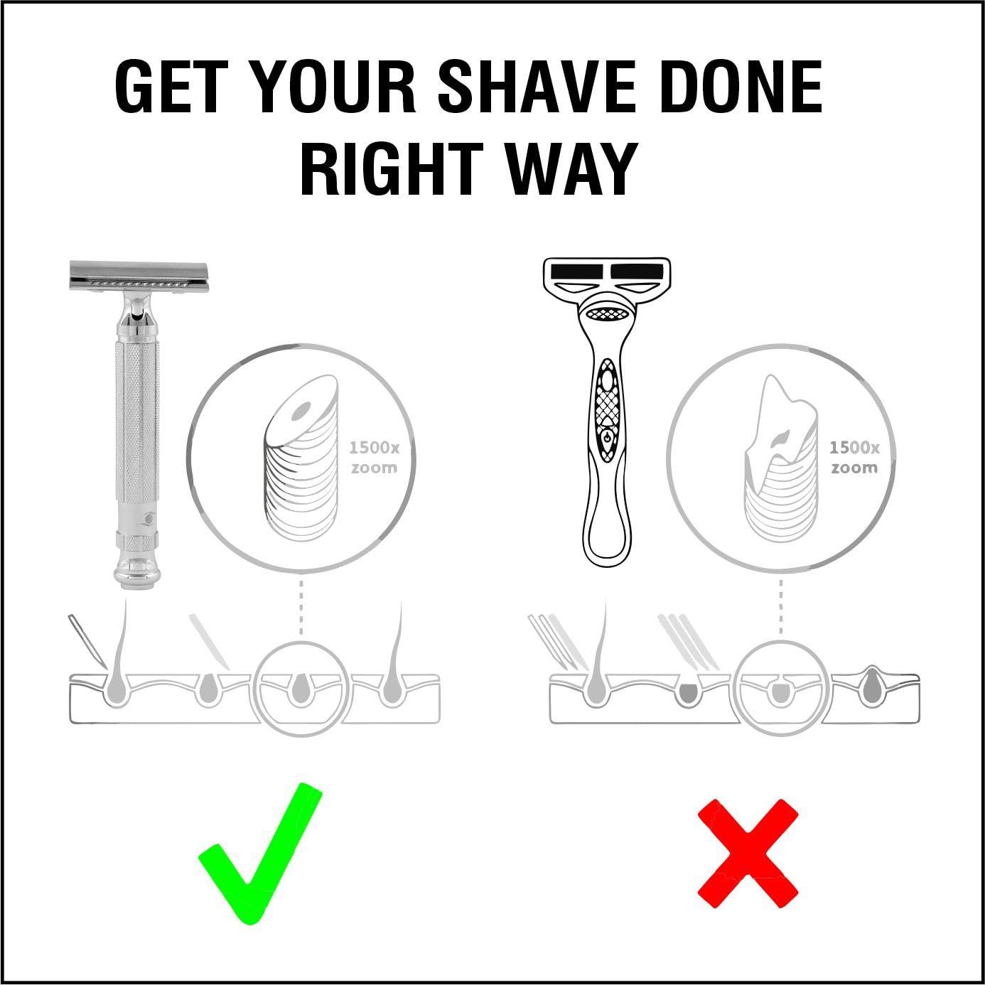 PEARL PEARL Men Shaving Double Edge Safety Razor L-55 ( Close Comb,Chrome)