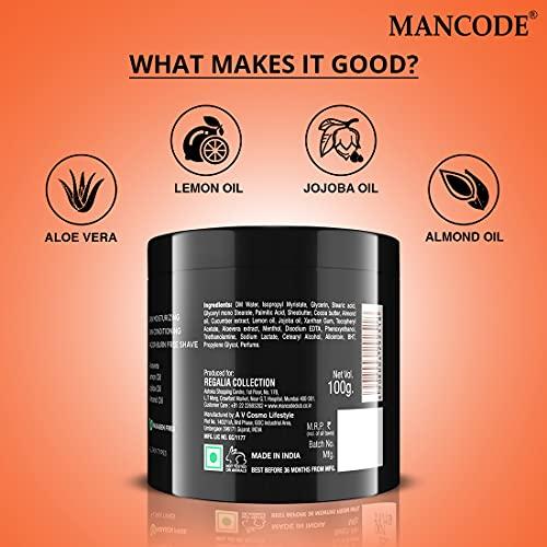 MAN CODE Mancode Pre-Shave Balm for Men | 100gm | Balm Softens your Beard | Provides Razor Glide for a Smooth Zesty Shave | Apply to Prevent Shaving Irritation and Razor Burns | Cut & Irritation Free Shave.