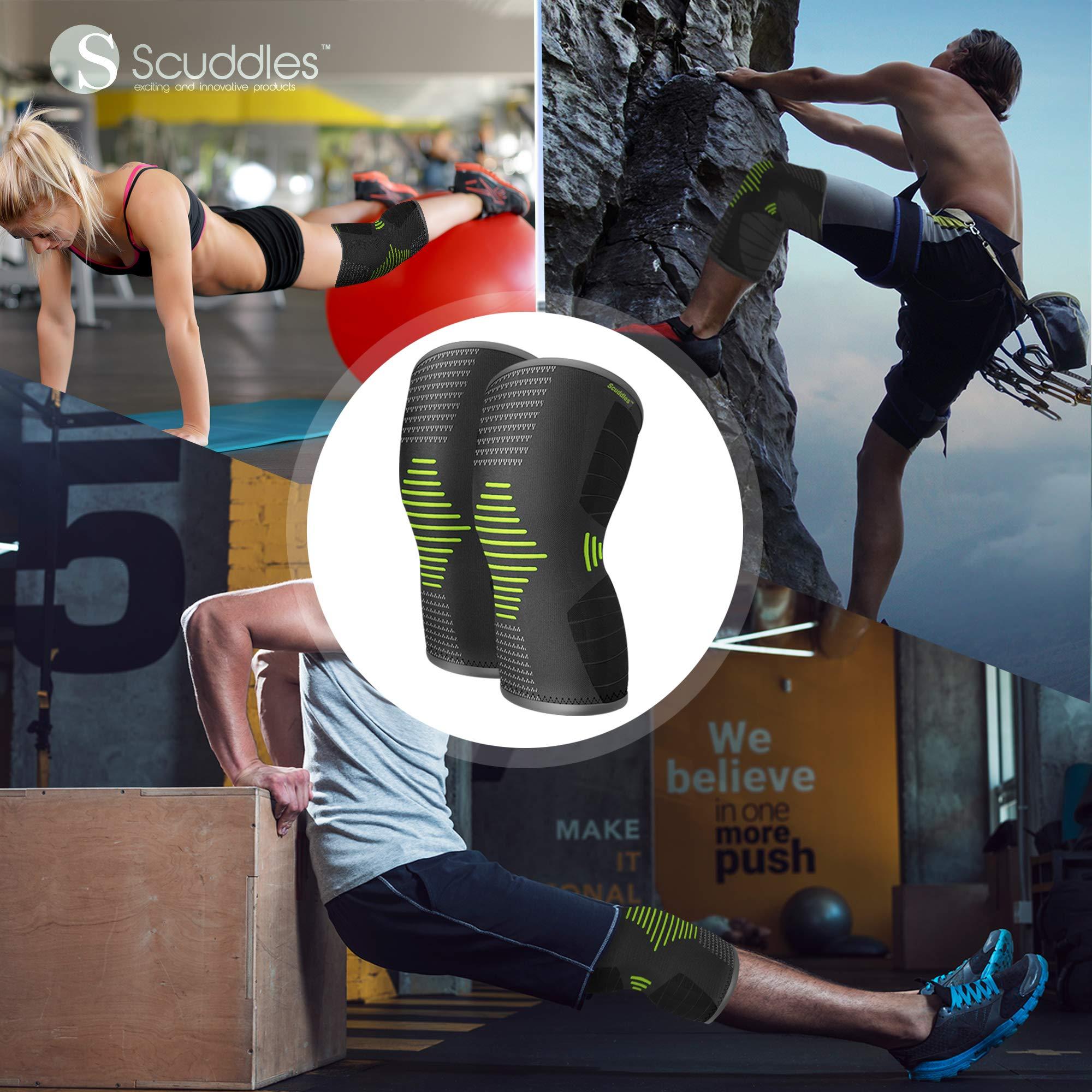 Scuddles Scuddles Compression Knee Sleeve - Best Knee Brace for Meniscus Tear, Arthritis, Quick Recovery etc. Knee Support for Running, Crossfit, Basketball and Other Sports