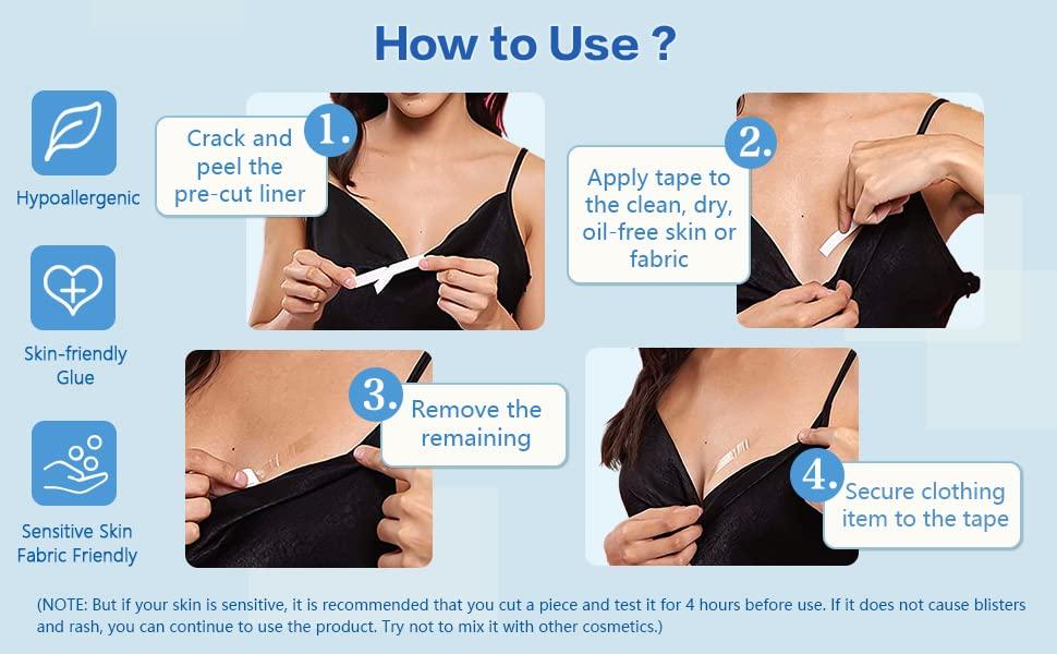Aaram AARAM Fashion Dressing Tape/Invisible Double-sided Body Tape (Fabric and Skin Friendly) Double Sided Tape for Clothes Dress Bra Skin Bikini all day use | Transparent (1.5CM, 72)