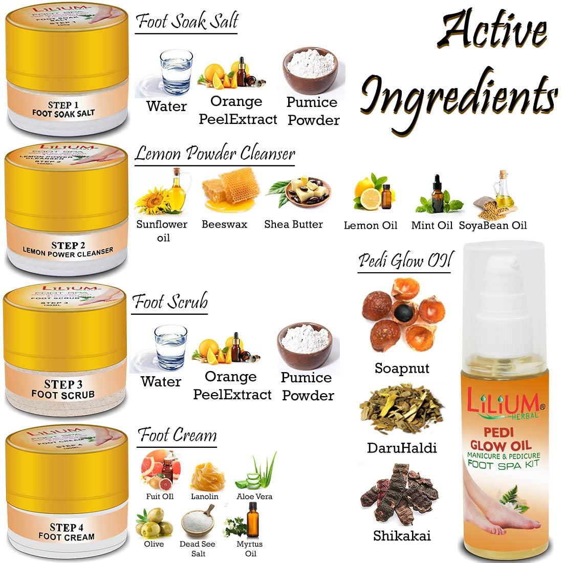 Lilium Lilium Manicure & Pedicure Foot Spa Kit for Soften The Skin, Repair Cracks & Removed Dead Skin, 450g