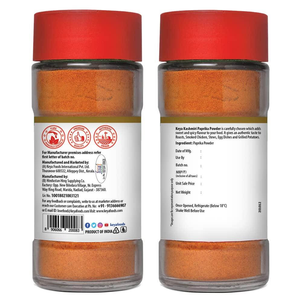 KEYA Keya Kashmiri Paprika Powder | Exotic Spices | 55gm, Pack 2