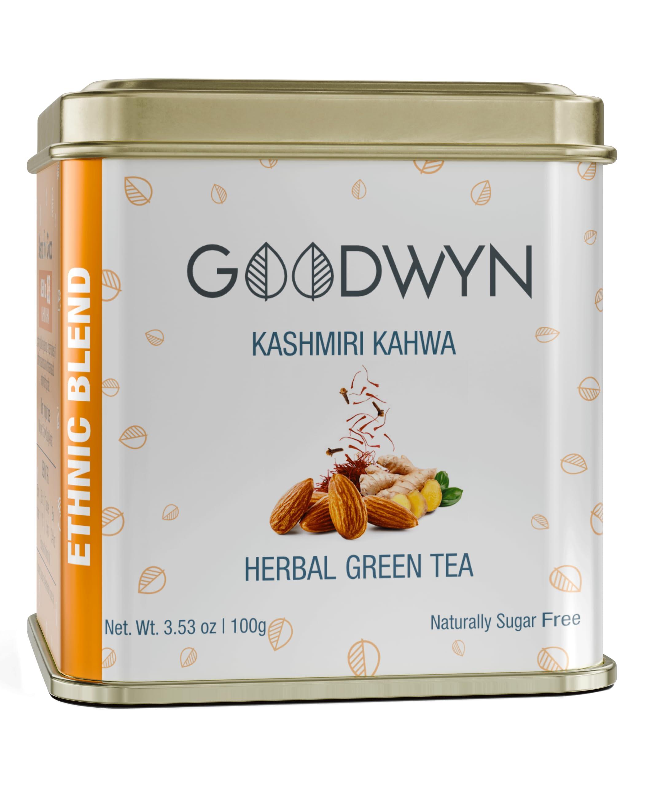 Goodwyn Goodwyn Kashmiri Kahwa Green Tea, A Supreme Blend of Green Tea and Indian Spices, 100 Grams