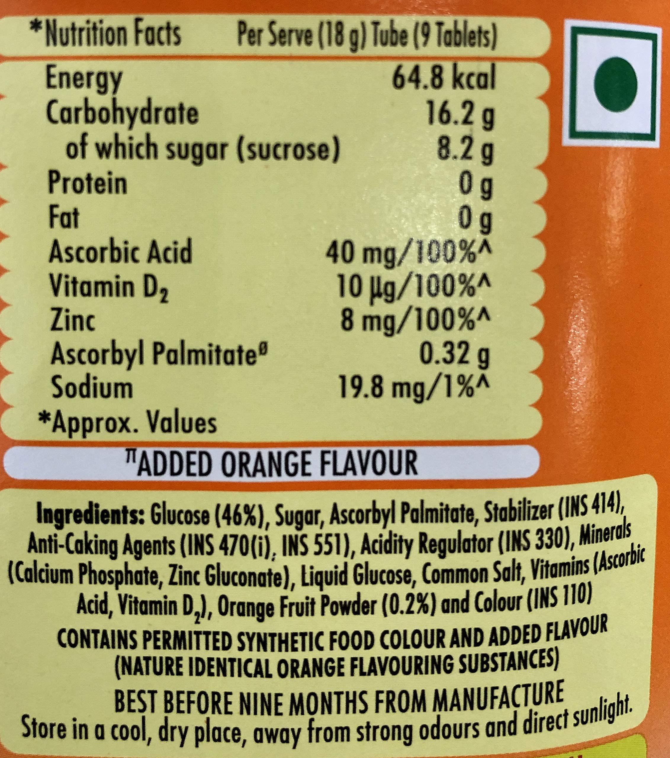Glucon-D Glucon-D Immunovolt Energy Bite Tube (9 Chewable Tablets) 18gm (Orange - Pack of 20 Tubes)