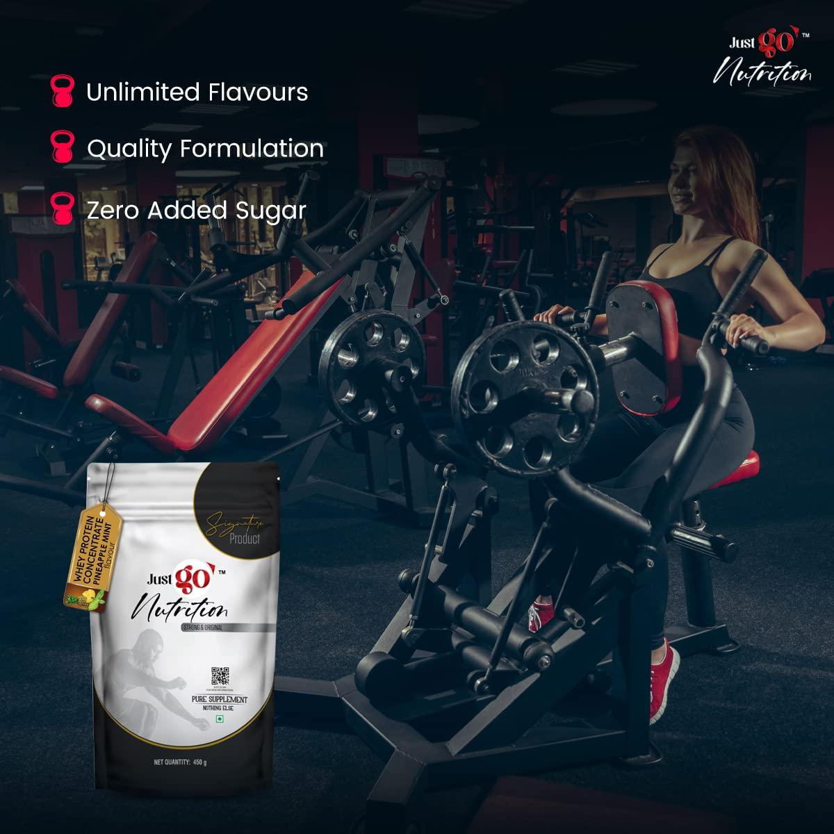 JUST GO NUTRITION Muscle Gain Protein Powder & Creatine Supplement, 1 Kg Protein + 90g Creatine, 30 Servings Each, Imported Quality (Unflavoured)