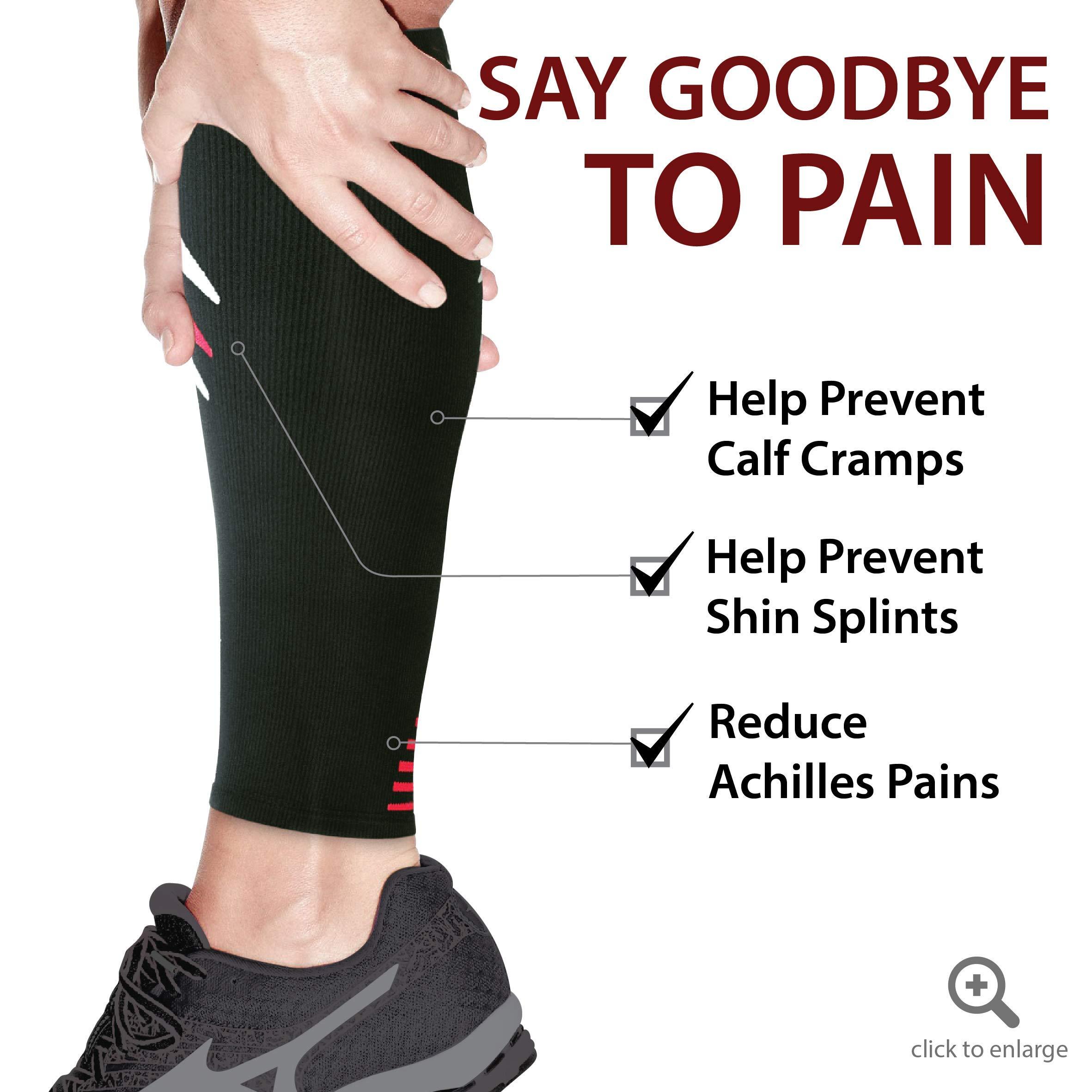 Rymora Rymora Calf Compression Sleeves Men Women Shin Splints Running (Pair Purple) (XL)