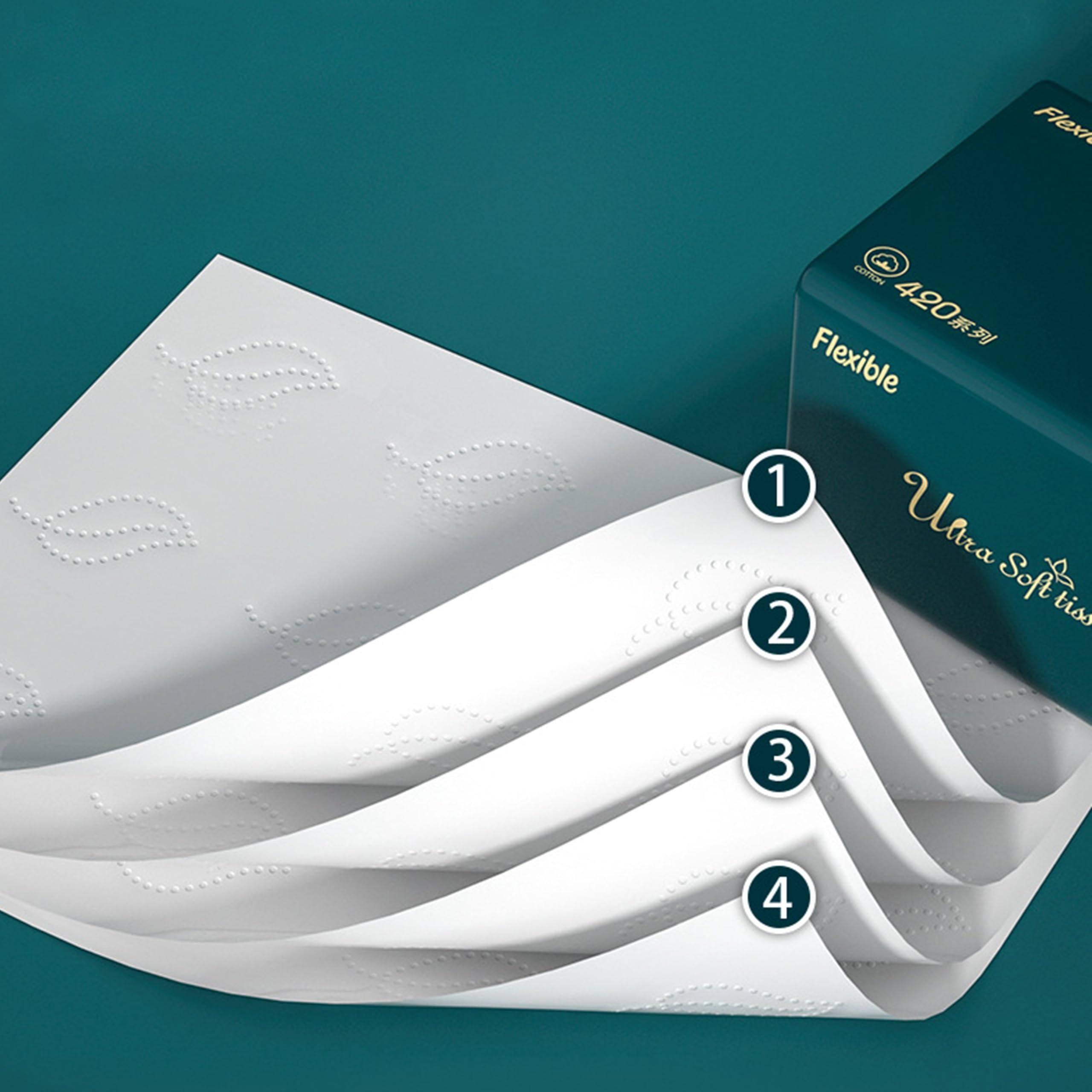 Orange Paper Orange Paper 4 Ply bamboo pulp Facial Tissue Soft Pack, Car Tissue Refill, Disposable Facial Tissues, Face Towel, Tissues Travel Size Pack for Car, 70 Pulls per pack (4 PLY - Pack of 3)