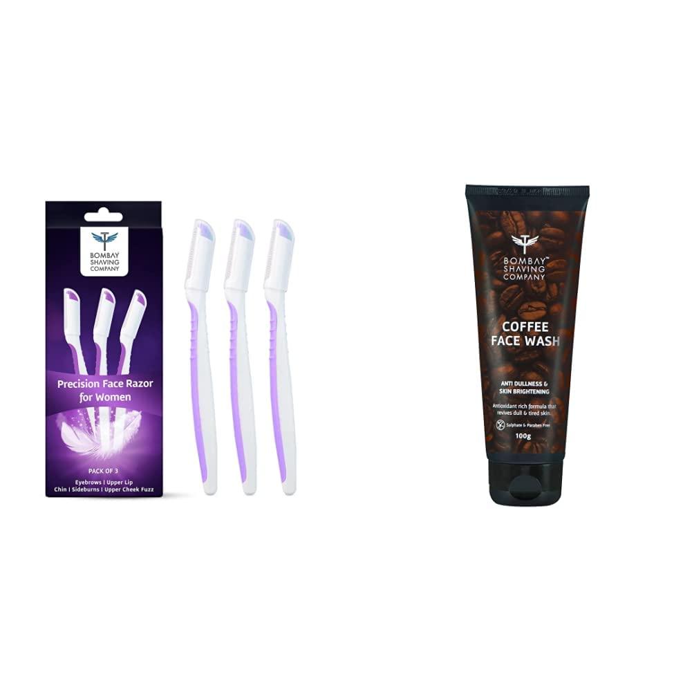 Bombay Shaving Company Bombay Shaving Company Face Razor For Women Pack of 3 and Coffee Face Wash